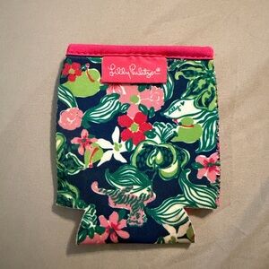 Lilly Pulitzer Navy, Pink & Green Floral Can Cooler